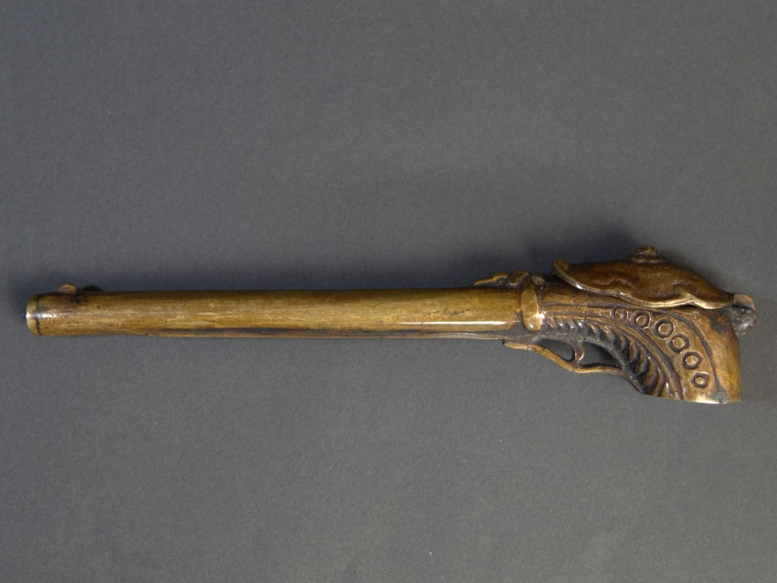 矢立 骨董品 矢立 【 真鍮製 装飾 矢立 ③ 】書道具 骨董 古美術 Fb25071803 明治期