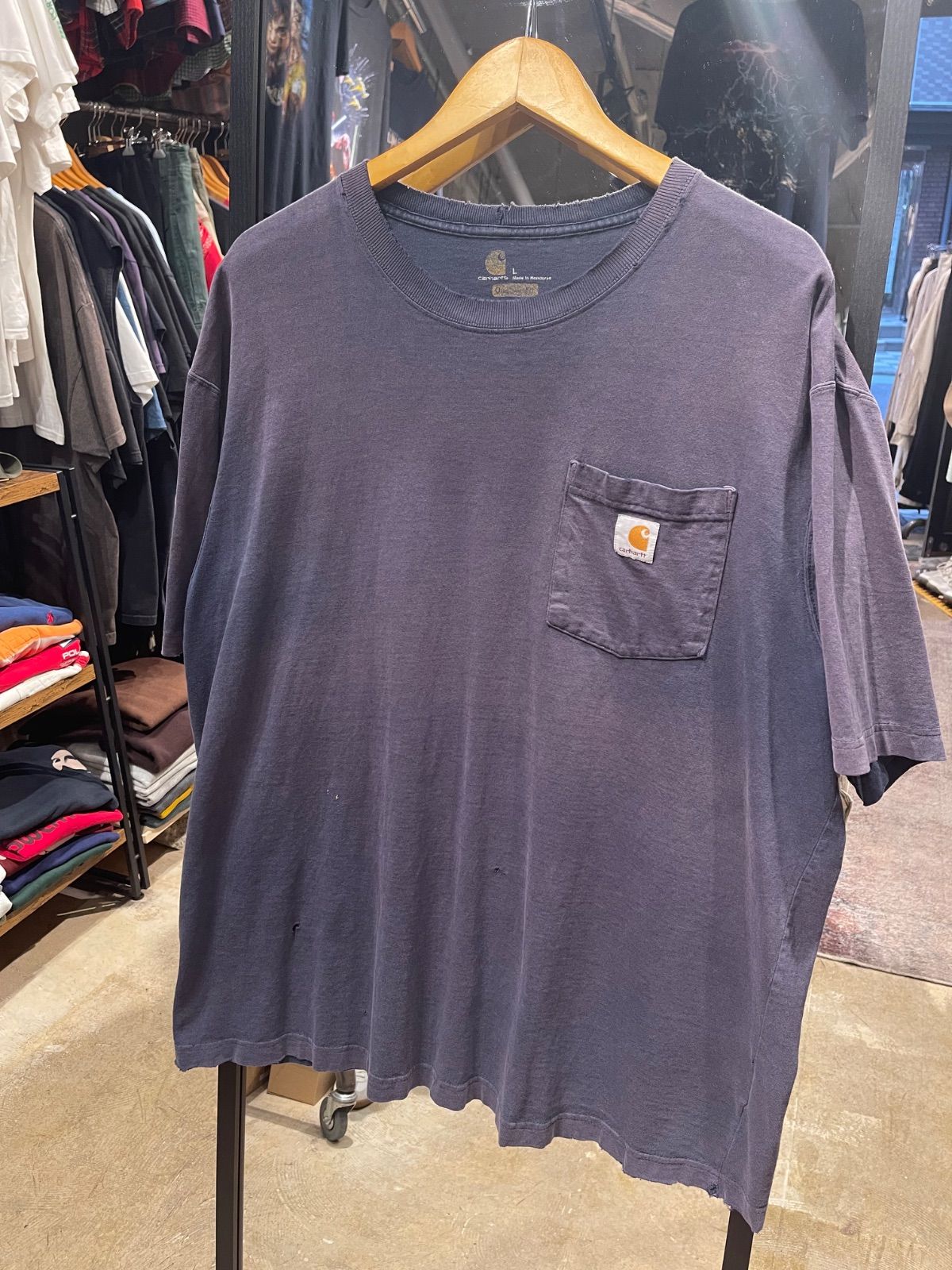 carhartt / 鬼フェード 】 ナス紺色 Tシャツ ポケT L - メルカリ