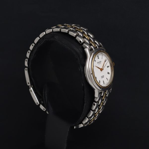 稼動 QZ 良品 シチズン エクシード EUROS 5437-F42601 白文字盤