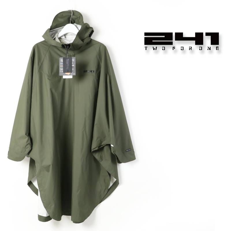 241 トゥーフォーワン エリア241 ポンチョレインコート TWO FOR ON アウトドア タウンユース オリーブ Free size 909