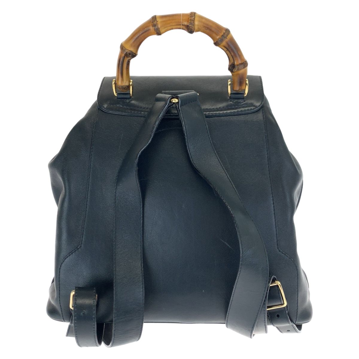 美品 GUCCI グッチ バンブー ブラック 黒 ブラウン 茶 ゴールド金具 