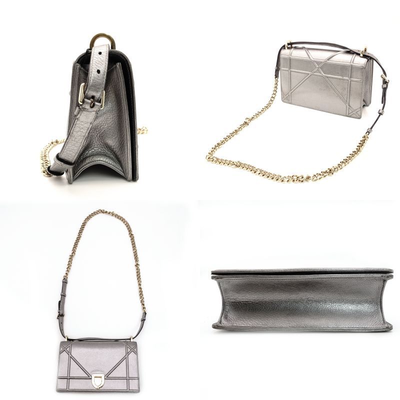 ディオール DIOR ディオラマ チェーン ショルダーバッグ シルバー レザー クロスボディ 7-9-089 WWW_NOITHATQUANGTHANH_NET