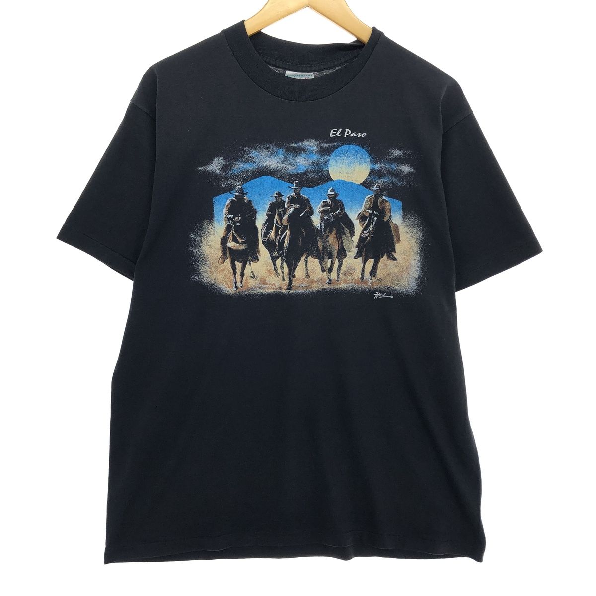 古着 90年代 HAZELWOOD プリントTシャツ USA製 メンズXL ヴィンテージ/eaa460184