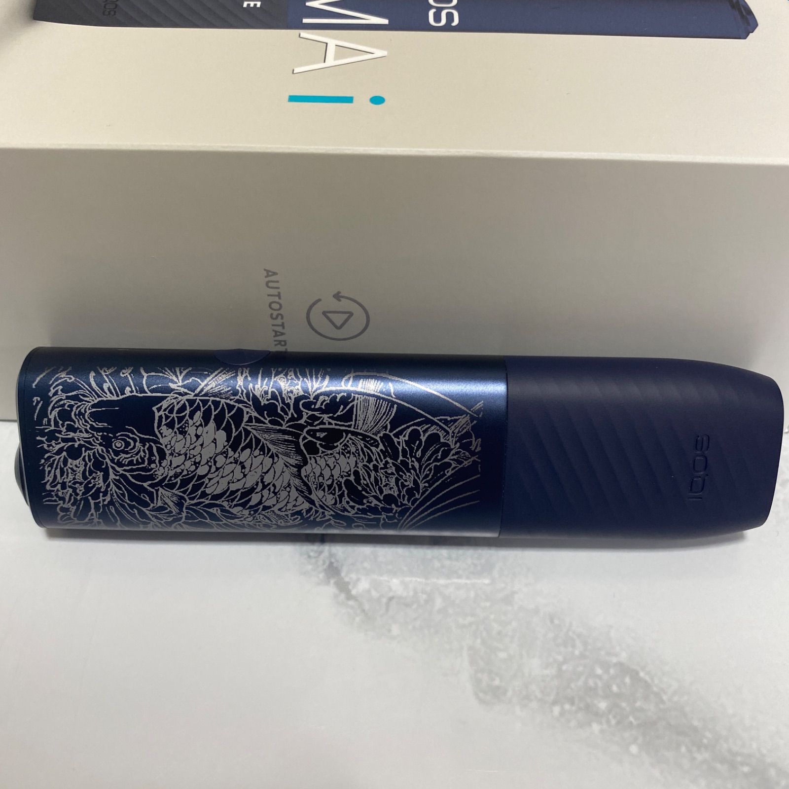 鯉 滝登り 菊 デザイン レーザー加工 iQOS ILUMA i ONE アイコス