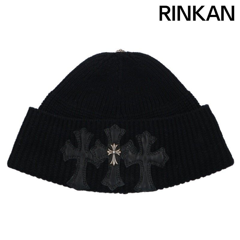 クロムハーツ  BEANIE BAIT u0026 TACKLE タイニーCH装飾セメタリークロスパッチカシミヤ帽子 メンズ