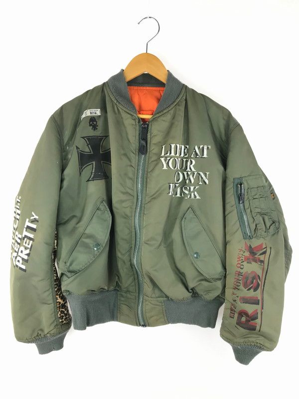 メンズ ALPHA アルファ × RISK リスク コラボ MA-1 REMAKE FLIGHT JACKET リメイクフライトジャケット 中綿ジャケット アウター 145-250313-hi-30-TAG