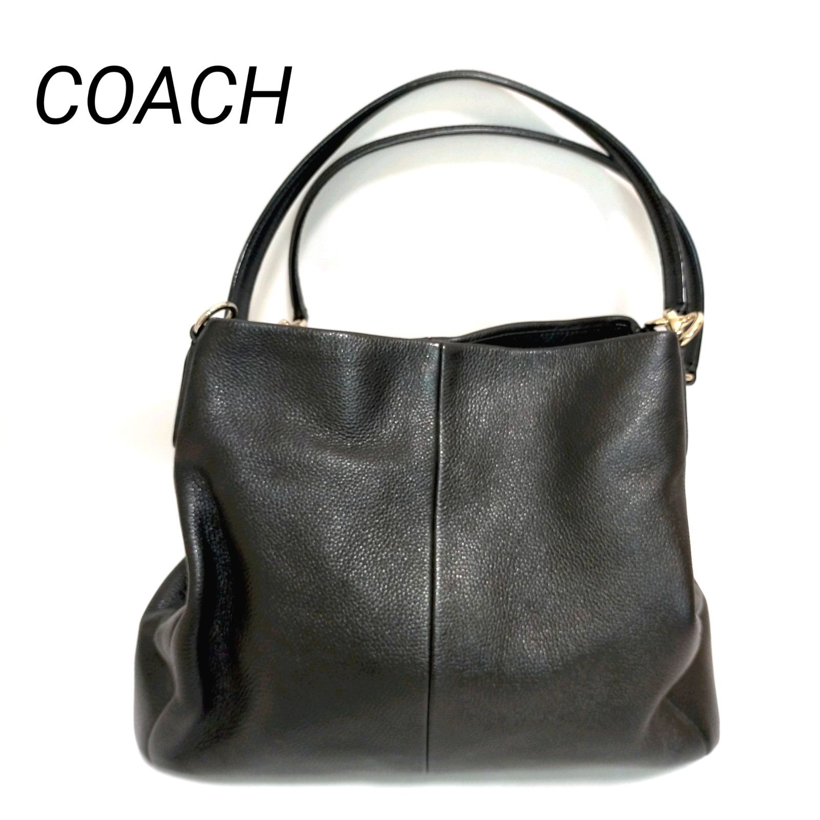 美品】COACH ショルダーバッグ トートバッグ 黒 レディース ビジネス