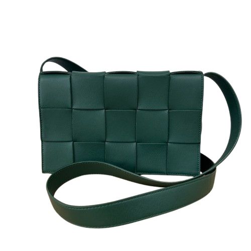 ♪ BOTTEGA VENETA ボッテガヴェネタ カセット レインツリー ショルダーバッグ グリーン レザー