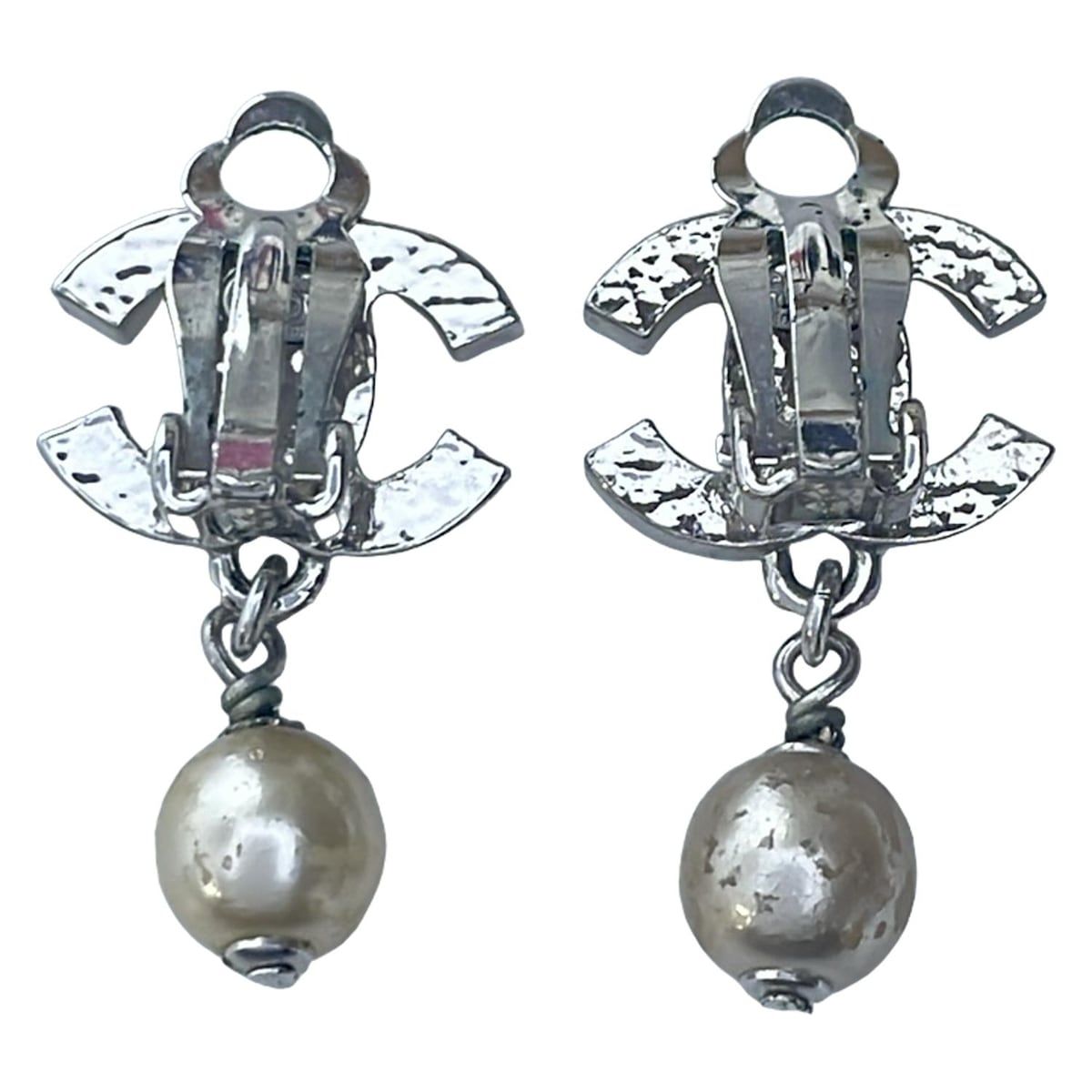 CHANEL シャネル イヤリング - シルバー×アイボリー