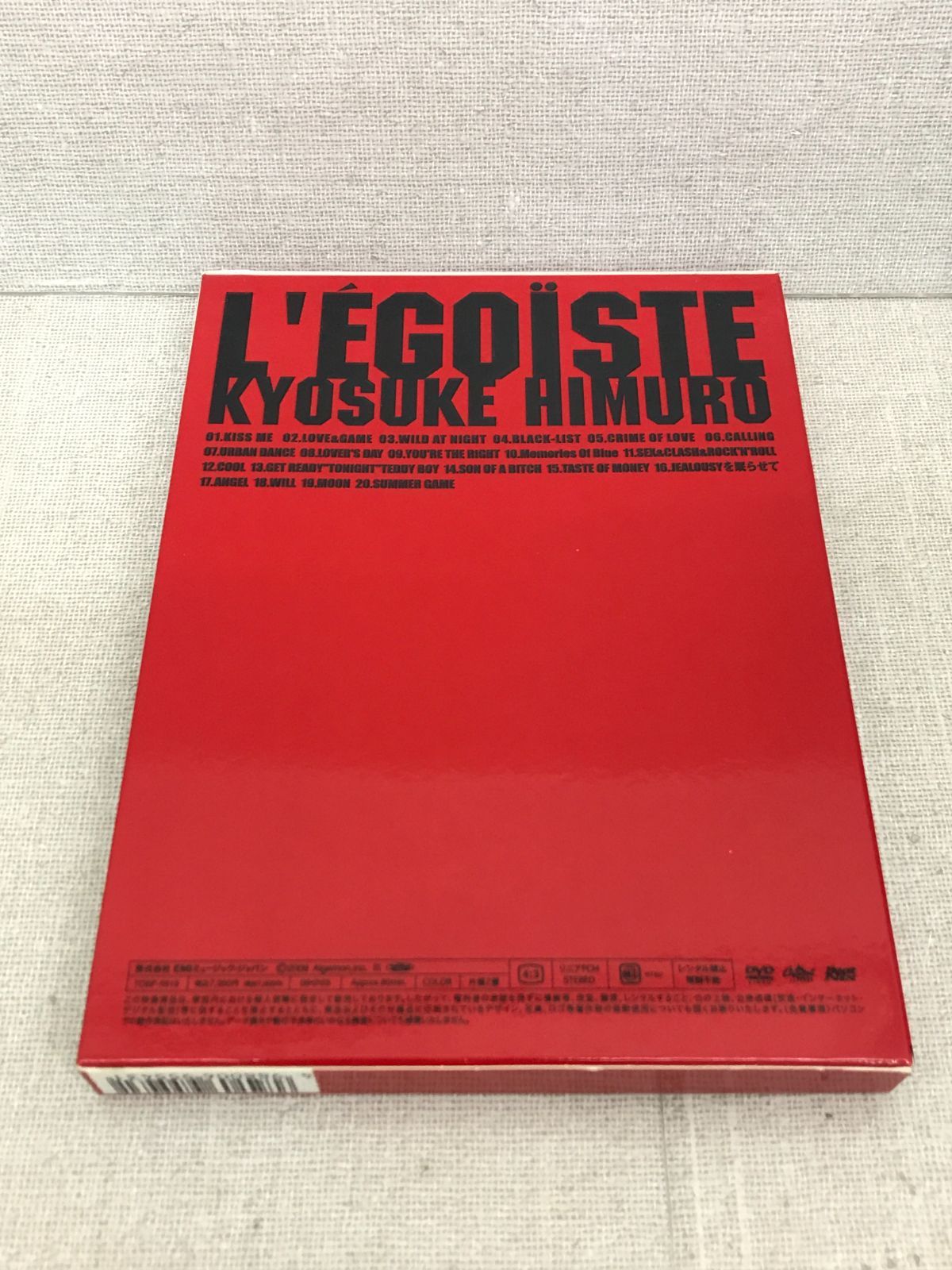 氷室京介/L'E[´]GOI[¨]STE  DVD DVD】L'EGOISTE KYOUSUKE HIMURO 氷室京介 806 - メルカリ