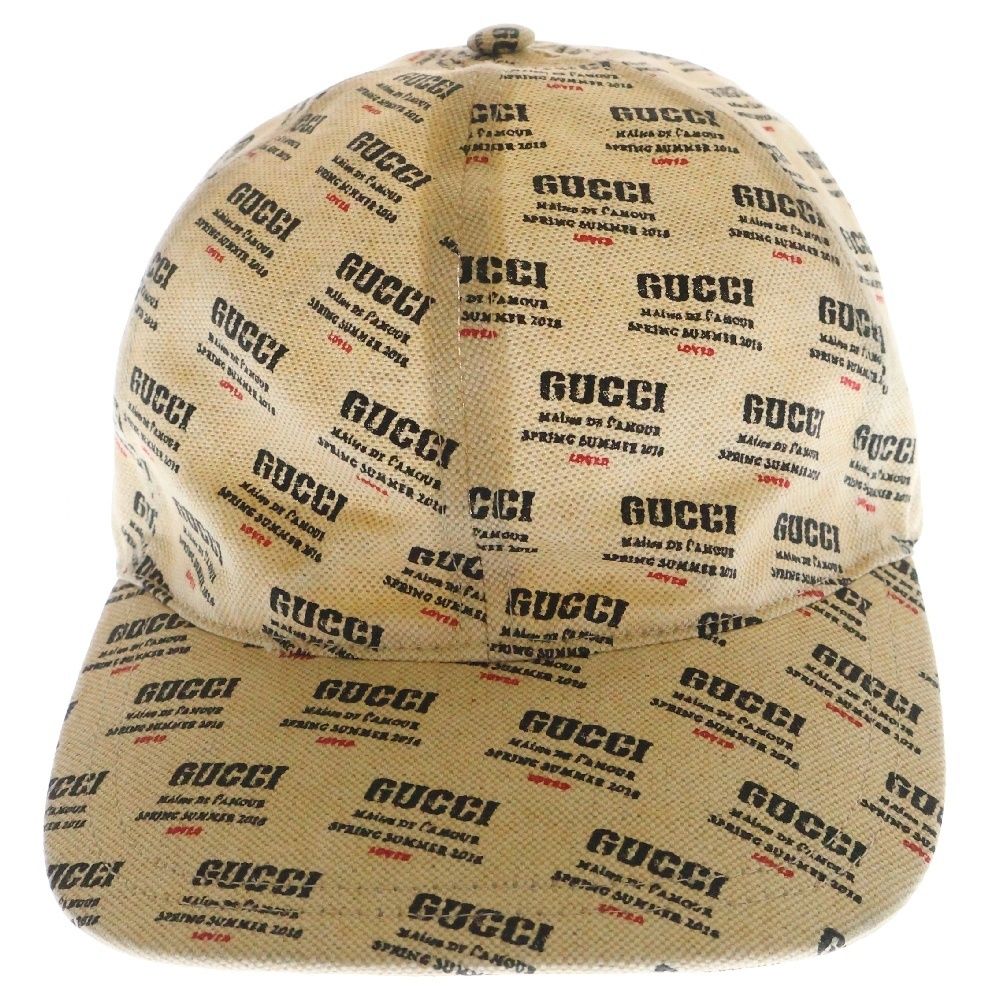 GUCCI ロゴ スタンプ キャップ GUCCI グッチ 18SS インビテーションロゴスタンプ 総柄キャップ