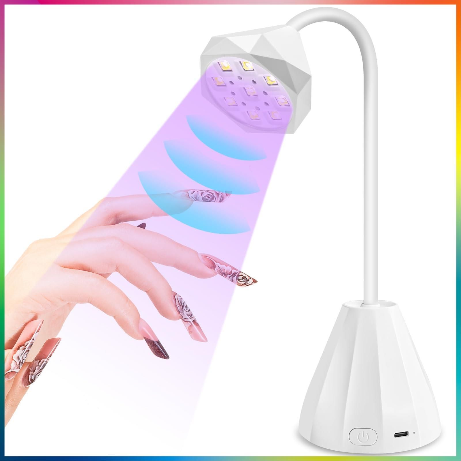 【新着商品】CGBE LED u0026 UV ネイルライト スマートセンサー搭載 27W ジェルネイルライト 360調整可能 UVライト レジン ライトプロ用 ミニ硬化ライト 全ジェル対応 2階段タイマー 充電式手足両