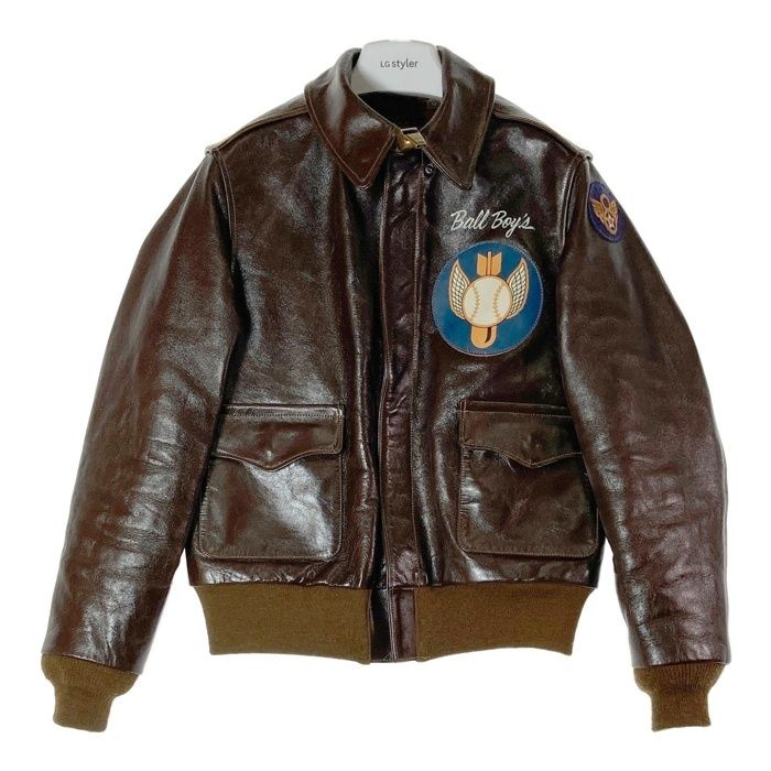 Buzz Rickson s バズリクソンズ BR80628 ROUGH WEAR CLOTHING CO ラフウェア A-2カスタム 511th BOMB.SQ. BALL BOYS フライトジャケット ブラウン size38