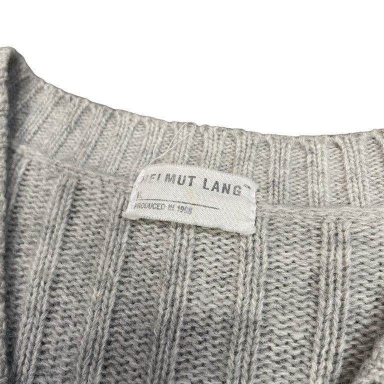 HELMUT LANG 1998 V-NECK KNIT SWEATER 畦編みVネックニットセーター