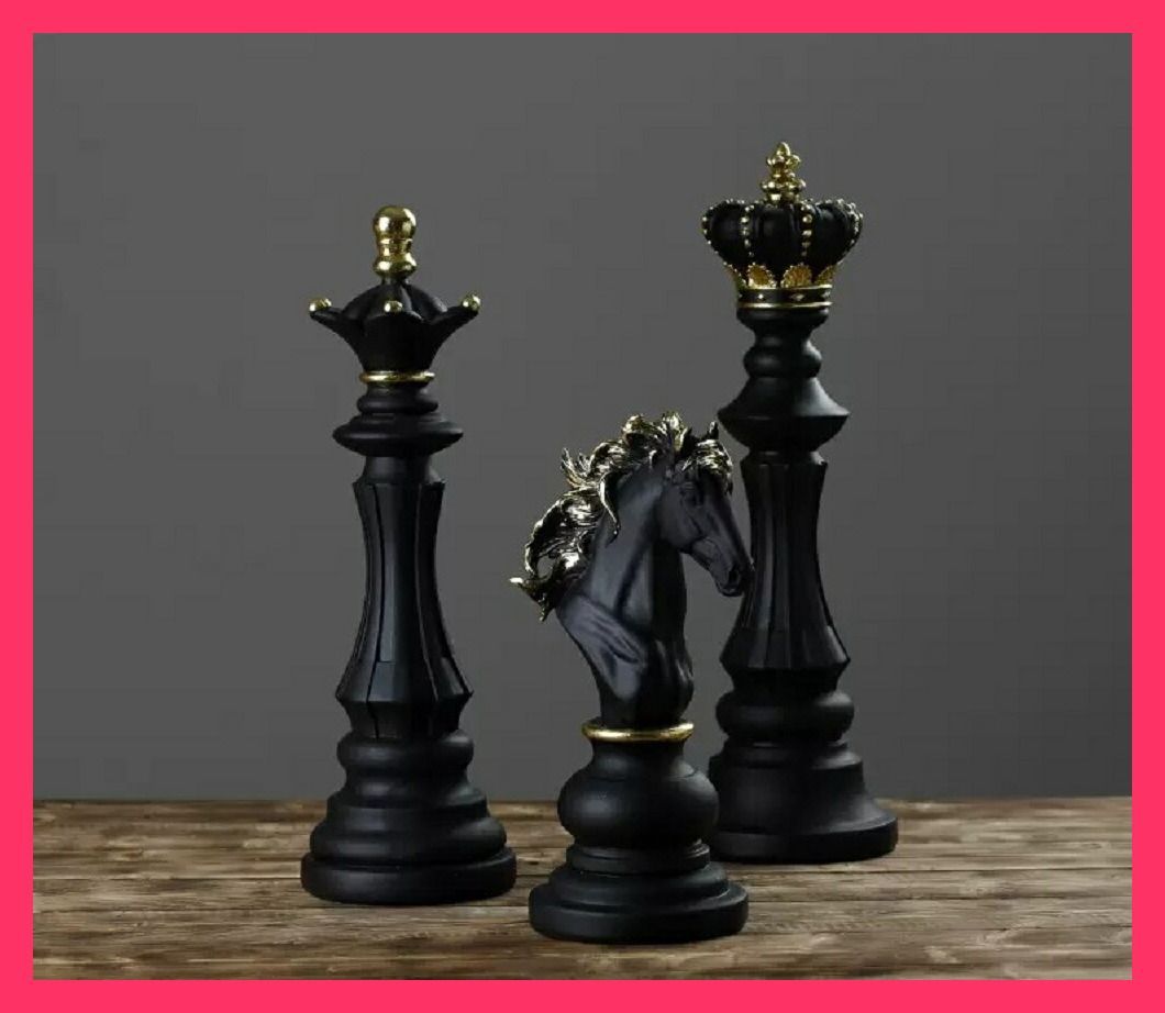 置物 3個セット ナイト キング クイーン ーVer2ー【 チェス駒 種類