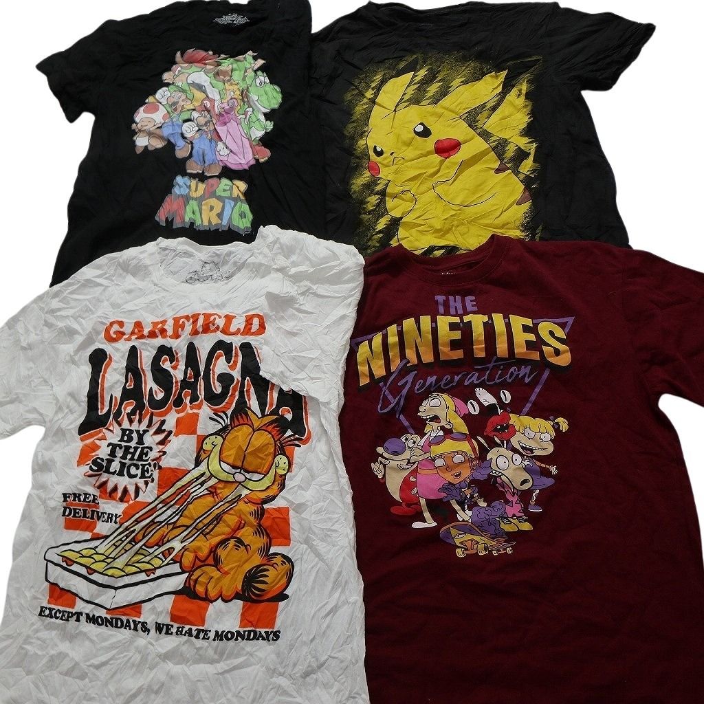 翌日発送。 古着卸 キャラクター 半袖Tシャツ 15枚セット メンズ M ガーフィールド ポケモン ドラゴンボール ヒロアカ 古着 NC3871