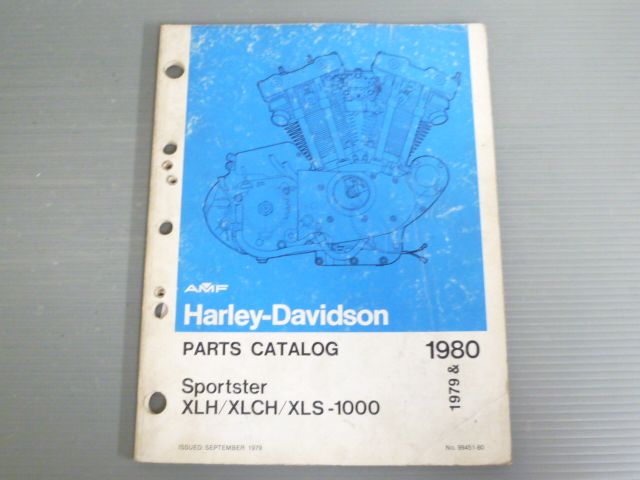 1 1979-1980 Sportster スポーツスター XLH XLCH XLS-1000 99451-80 英語 ハーレーダビットソン パーツカタログ #J20250101