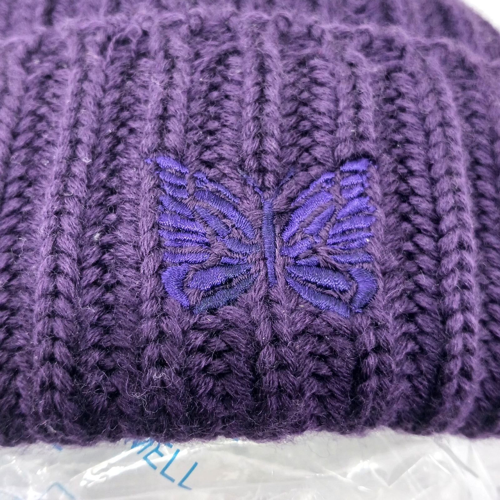 [美品]Needles ニット帽 ビーニー紫 needles ニードルス Watch Cap ワッチキャップ ニット帽