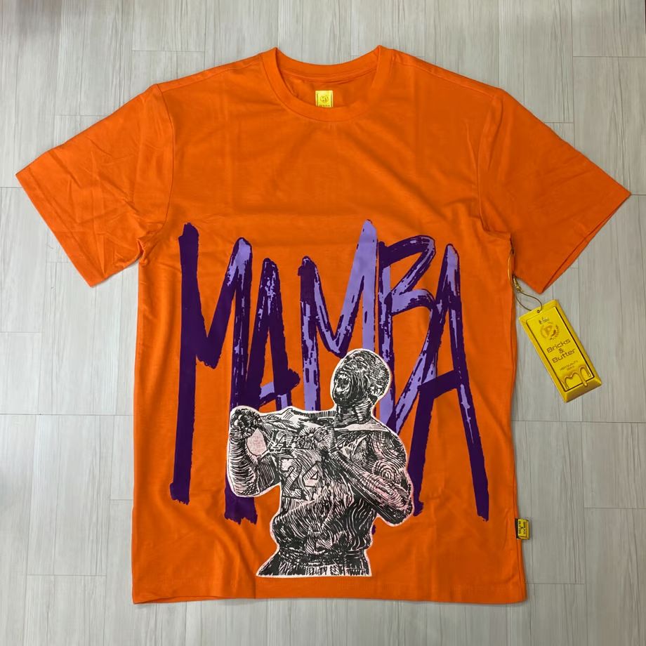 米国ブランド Bricks u0026 Butter ブリックス＆バター 半袖 Mamba グラフィック Tシャツ オレンジ