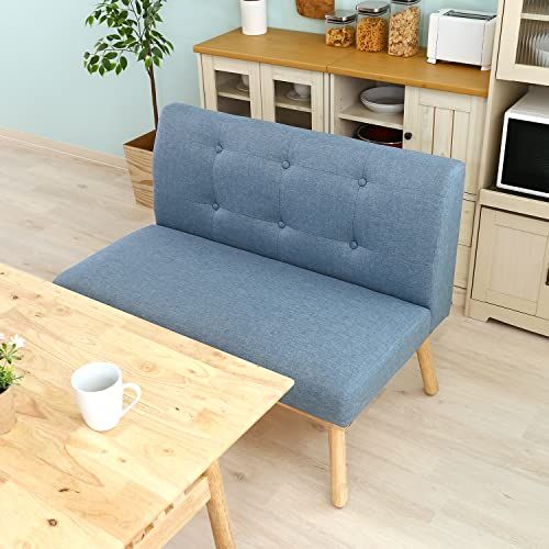 Signature ヘームル Natural ファブリック ブルー 幅102.5cm 37027 2人掛け ソファ 不二貿易