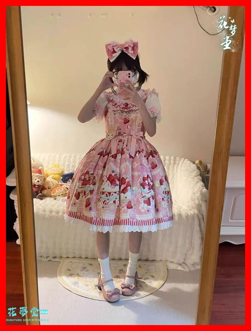 女子会やお出かけに最適♪ケーキ柄ロリータワンピース