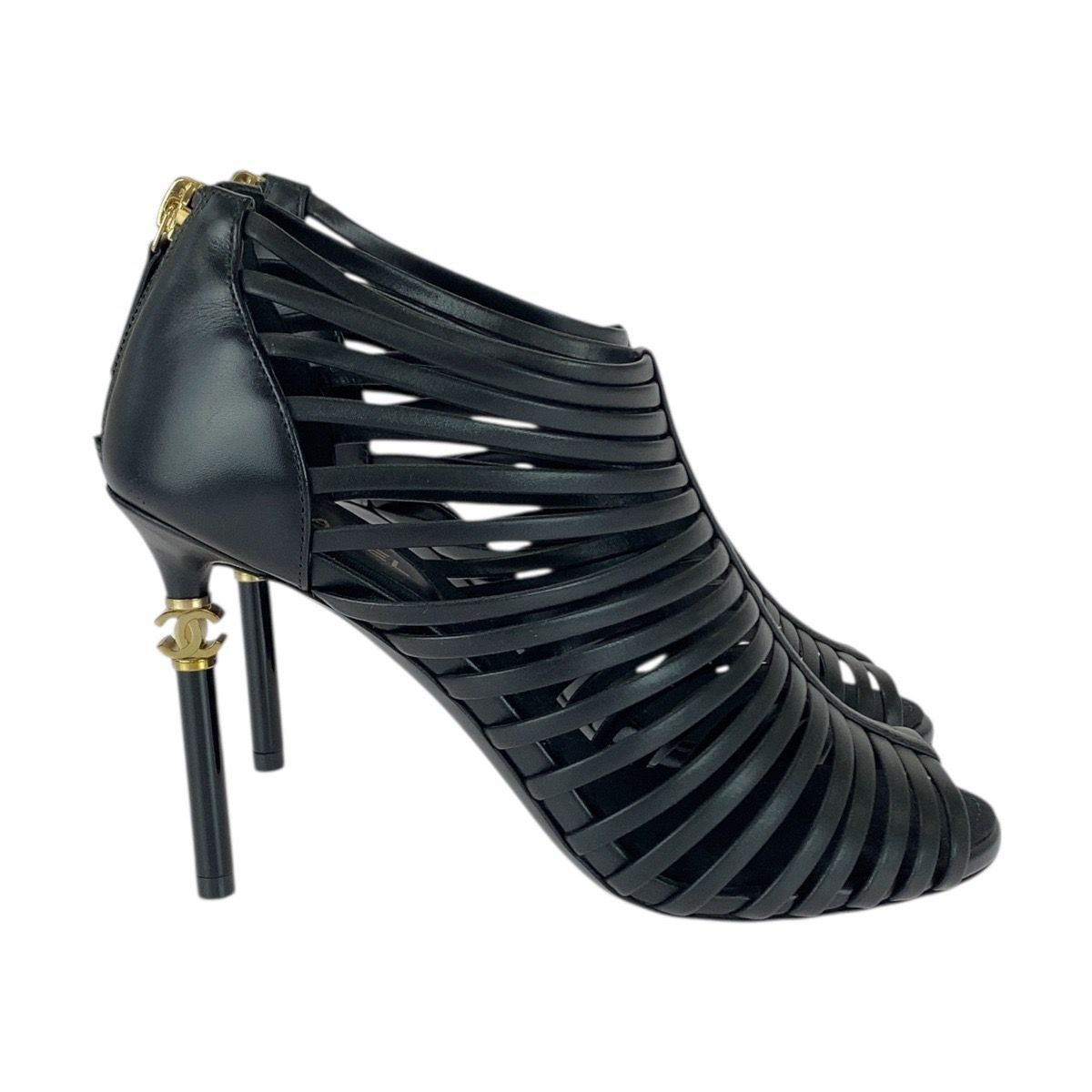 超 CHANEL シャネル ココマーク サイズ 36c ブラック 黒 ゴールド金具 レザー g33708 パンプス ハイヒール レディース 505329 KIN-KAAI_COM
