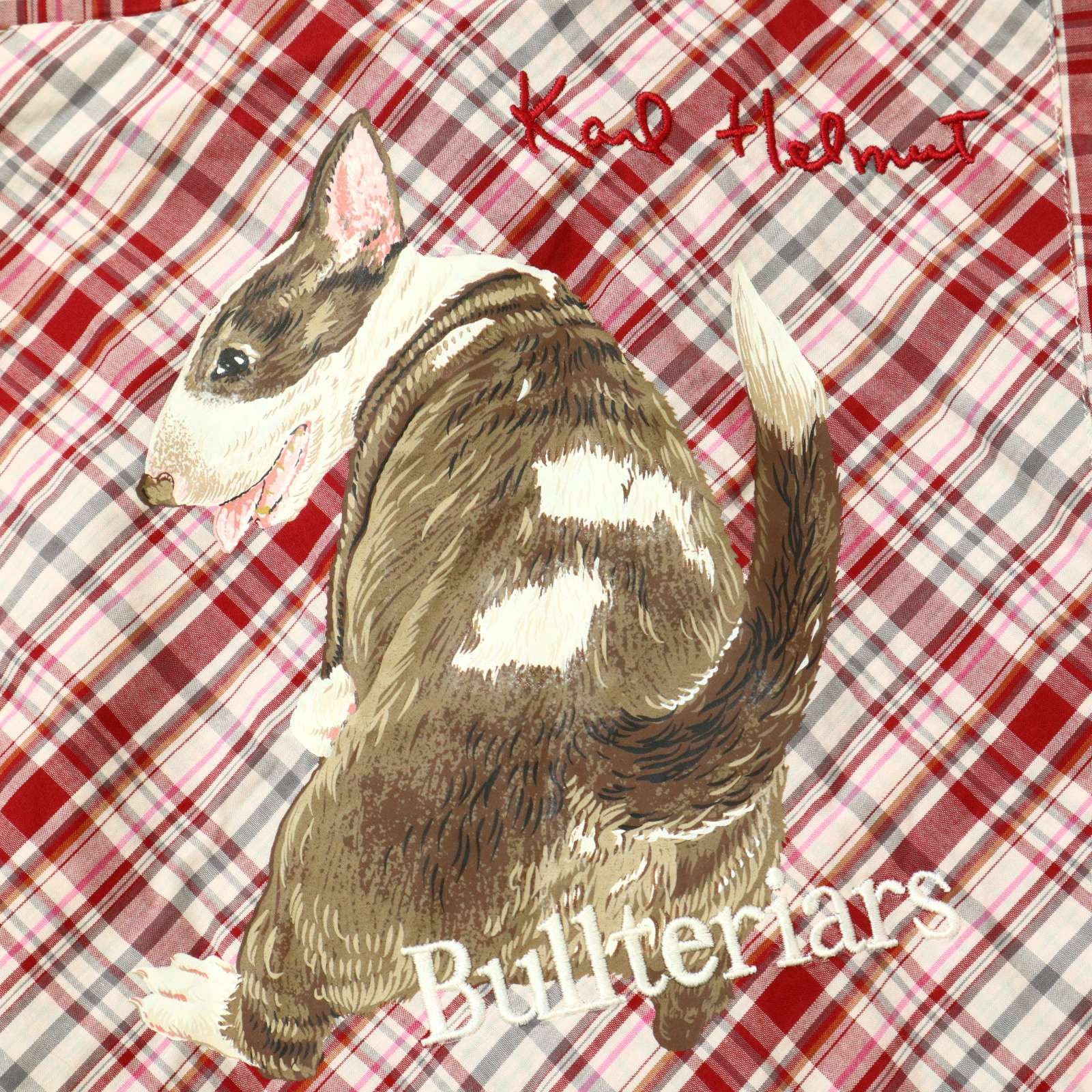 KARL HELMUT カールヘルム ドッグプリント 日本製　シャツ L/メンズ ブラック 長袖　新品　未使用品 Karl Helmut ウールハーフコートチェック柄 カールヘルムKarl Helmut