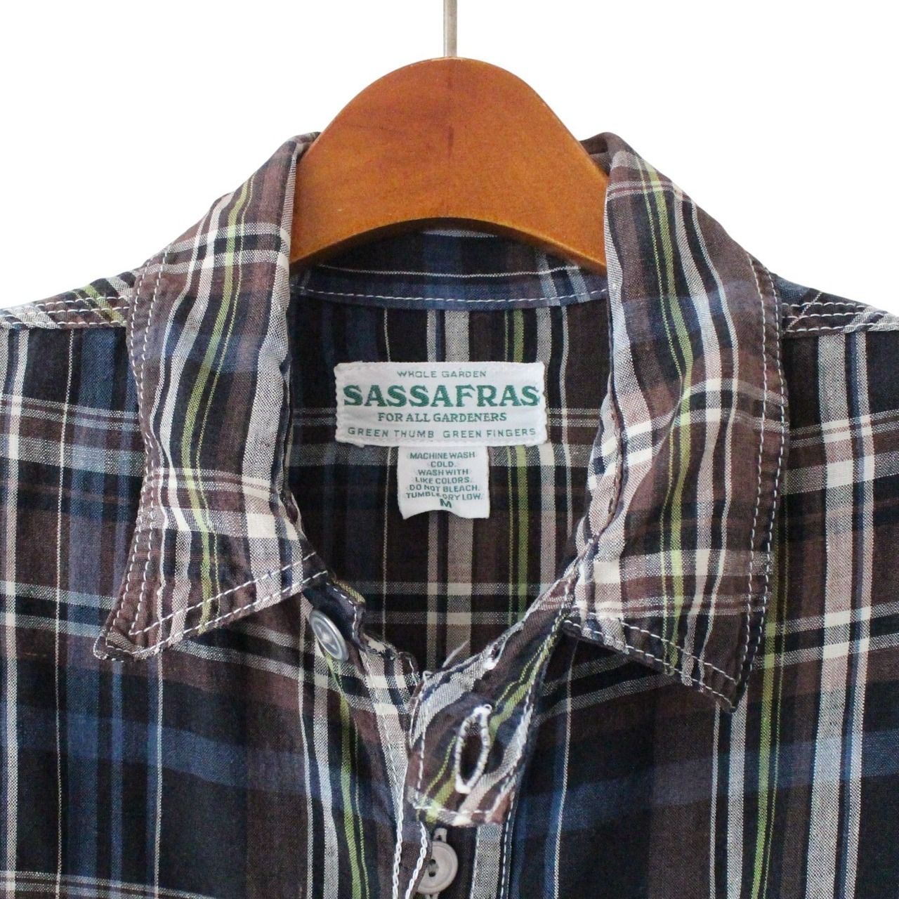 古着 日本製 ササフラス チンスト コットンチェックシャツ L オンブレ 古着 日本製 ササフラス チンスト コットンチェックシャツ L オンブレ