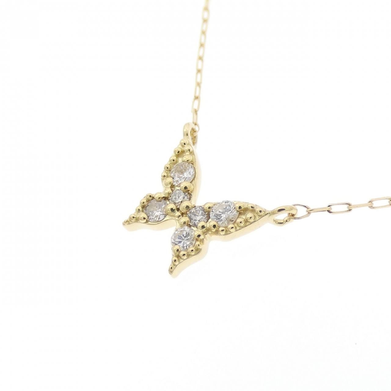 新品】K18YG バタフライ ダイヤモンド ネックレス 0.05CT - メルカリ 