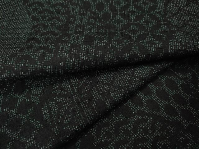 平和屋着物●結城紬 100亀甲 道長吉祥文 正絹 CAAZ2618ut