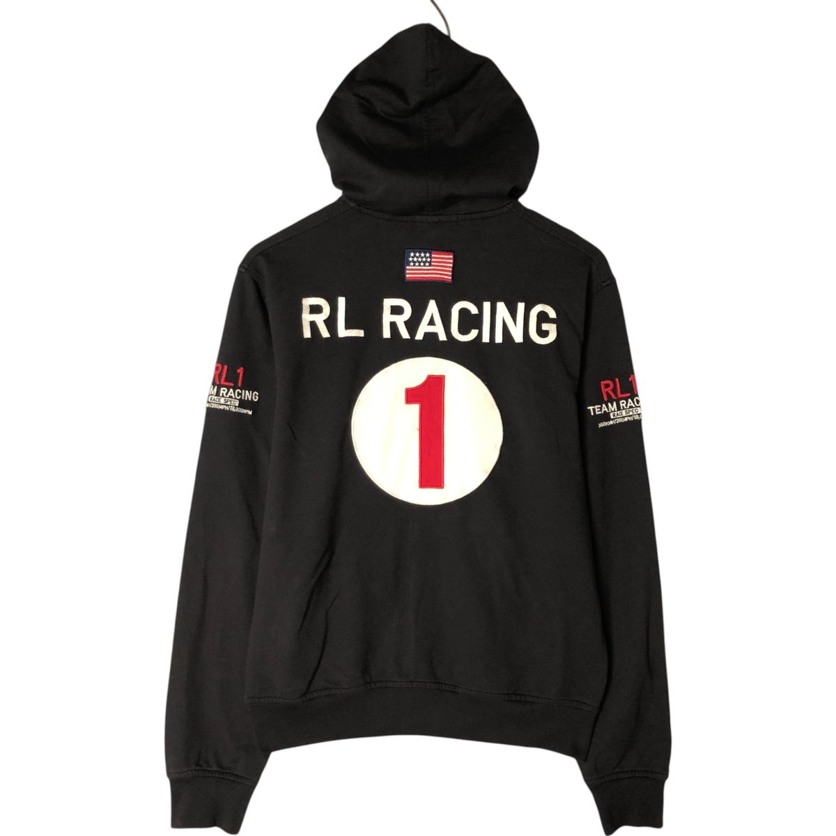 Polo by Ralph Lauren ビッグポニー フルジップ LL星条旗 古着 ラルフローレン POLO RALPH LAUREN CUSTOM FIT 星条旗柄