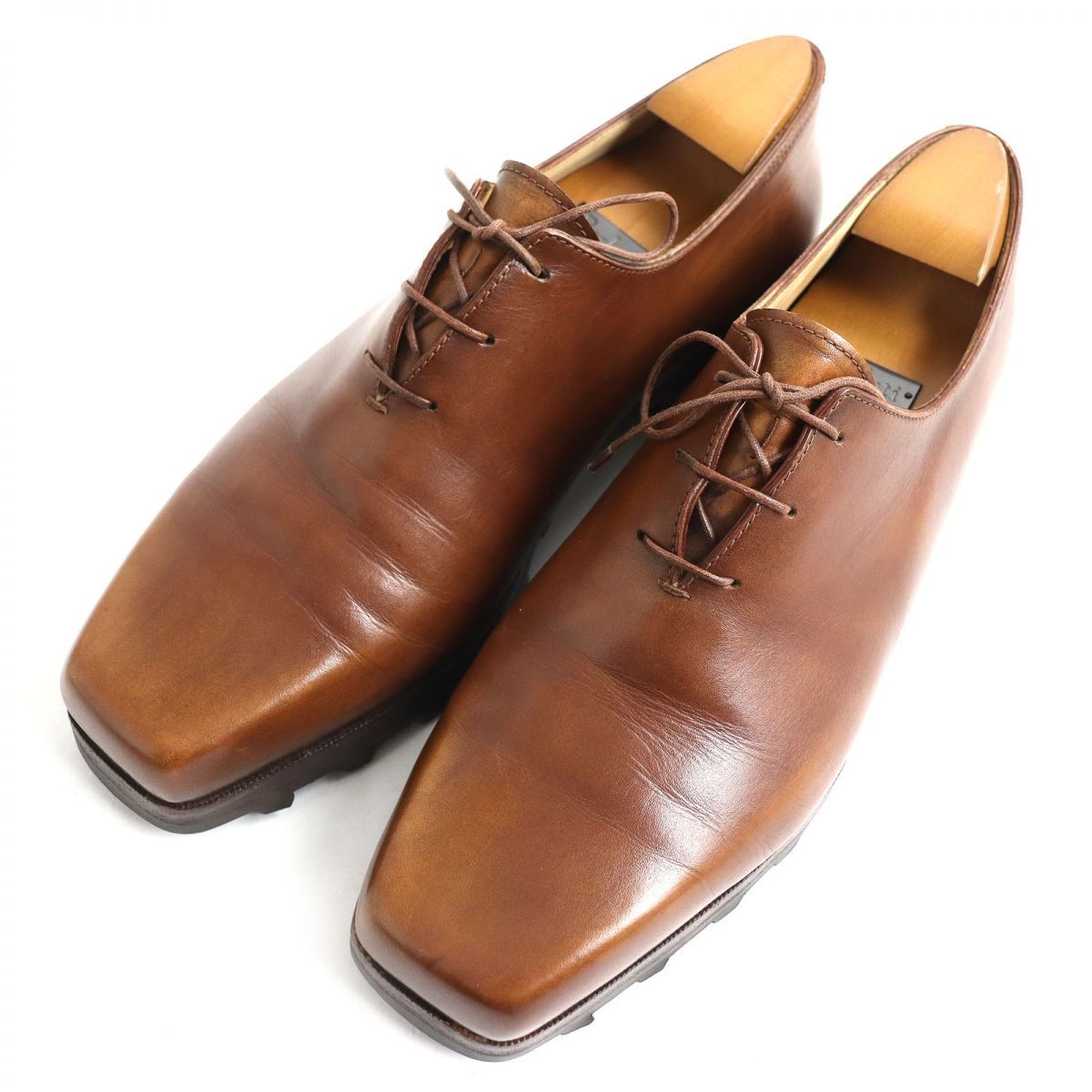 △Berluti ベルルッティ オルガ期 ウルティマ ホールカット レザー レースアップ ドレスシューズ ブラウン 9 1|2 袋 シューツリー付き