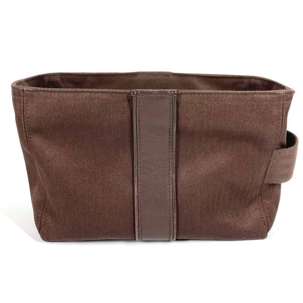 HERMES エルメス ポーチ アカプルコ クレシェド トワレ MM トワルシェブロン ブラウン