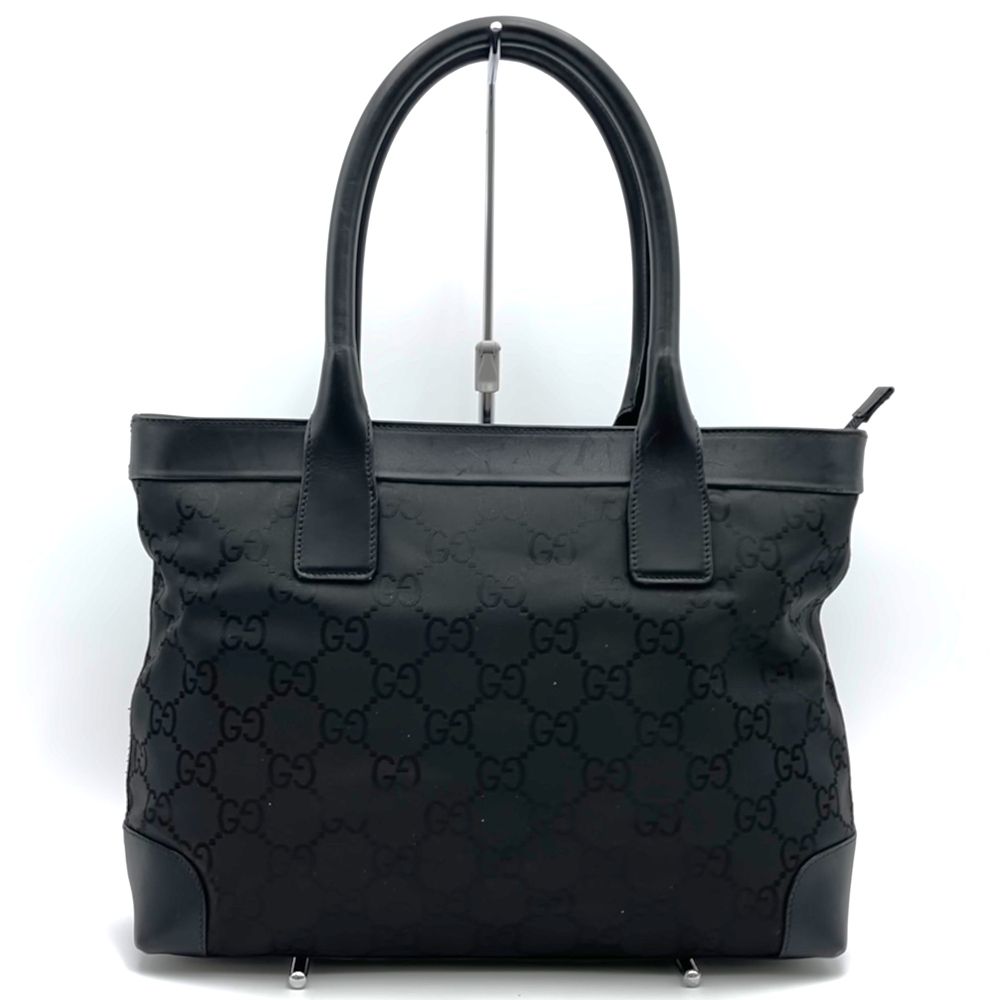 GUCCI グッチ 152284 トートバッグ ワンショルダー GGナイロン レザー ブラック 黒 レディース シンプル フォーマル ファッション