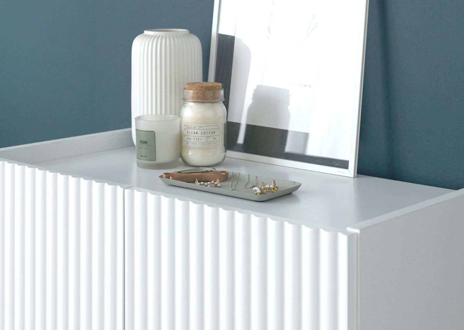 ウェーブデザイン コンパクトキャビネット 幅72cm リビング収納 収納家具 チェスト 1人暮らし 姫系 MARWIL-DEMENAGEMENTS_CH