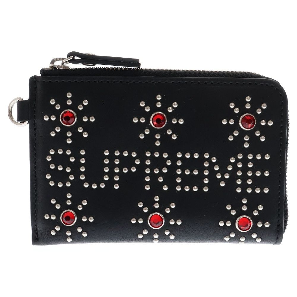 SUPREME シュプリーム 23SS ×HTC Hollywood Trading Company Studded Wallet スタッズレザー コンパクト ウォレット 財布 ブラック