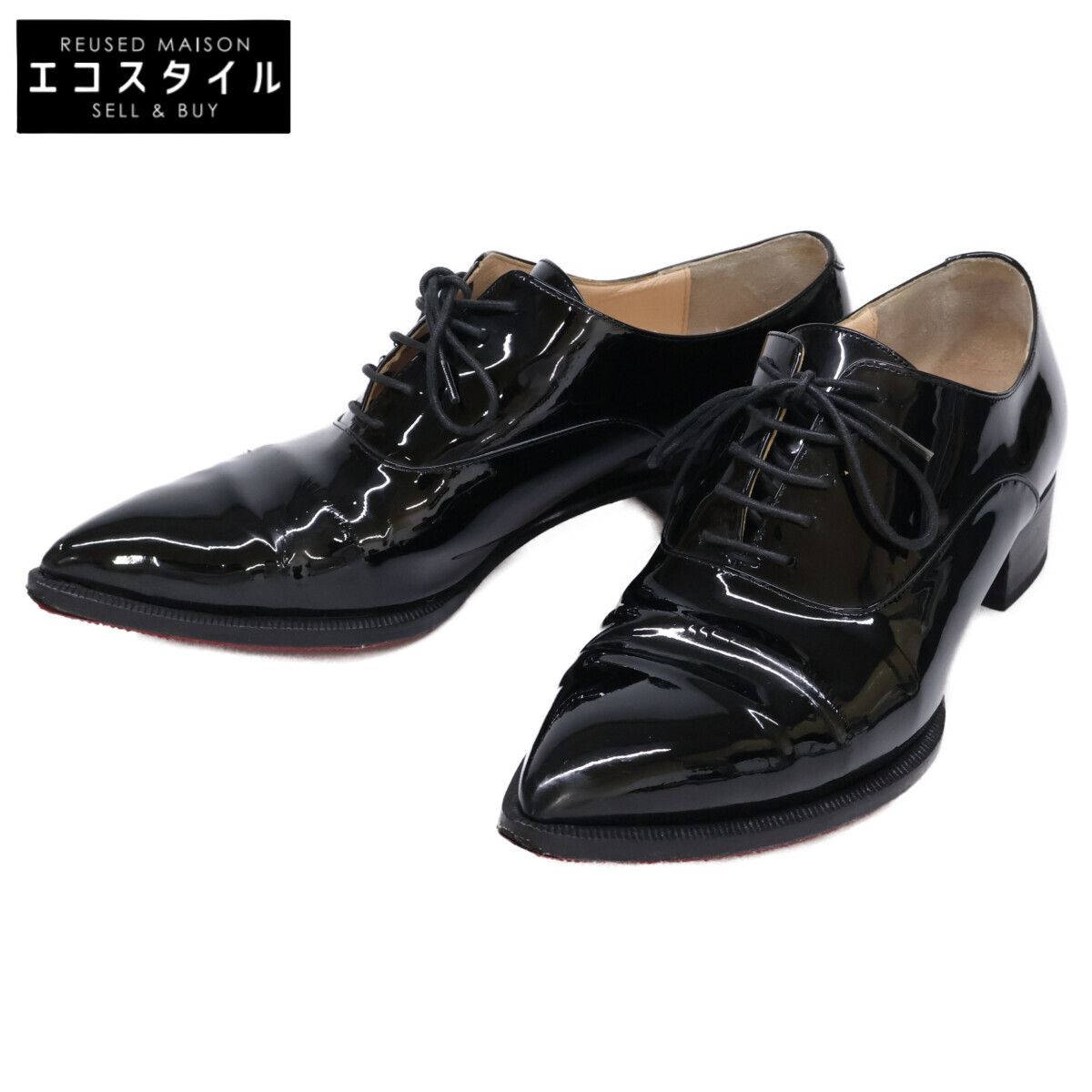 Christian Louboutin クリスチャンルブタン エナメル ZAZOU FLAT PATENT ポインテッドトゥシューズ 36