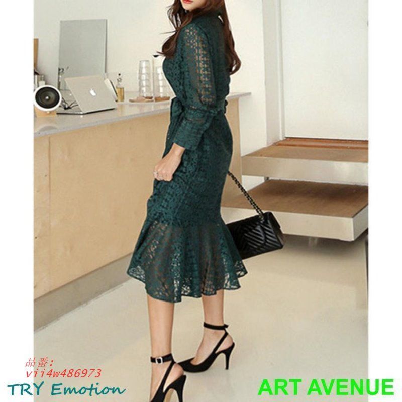 マーメイド総レースシャツワンピース 上品