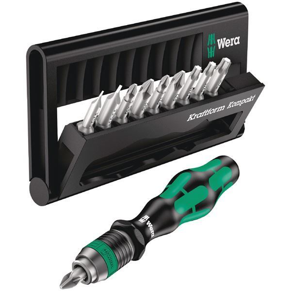 WERA ヴェラ 10点組 差込6.35mm ドライバービットセット ハンドル付き 056653 工具 ツール DIY 作業工具 道具