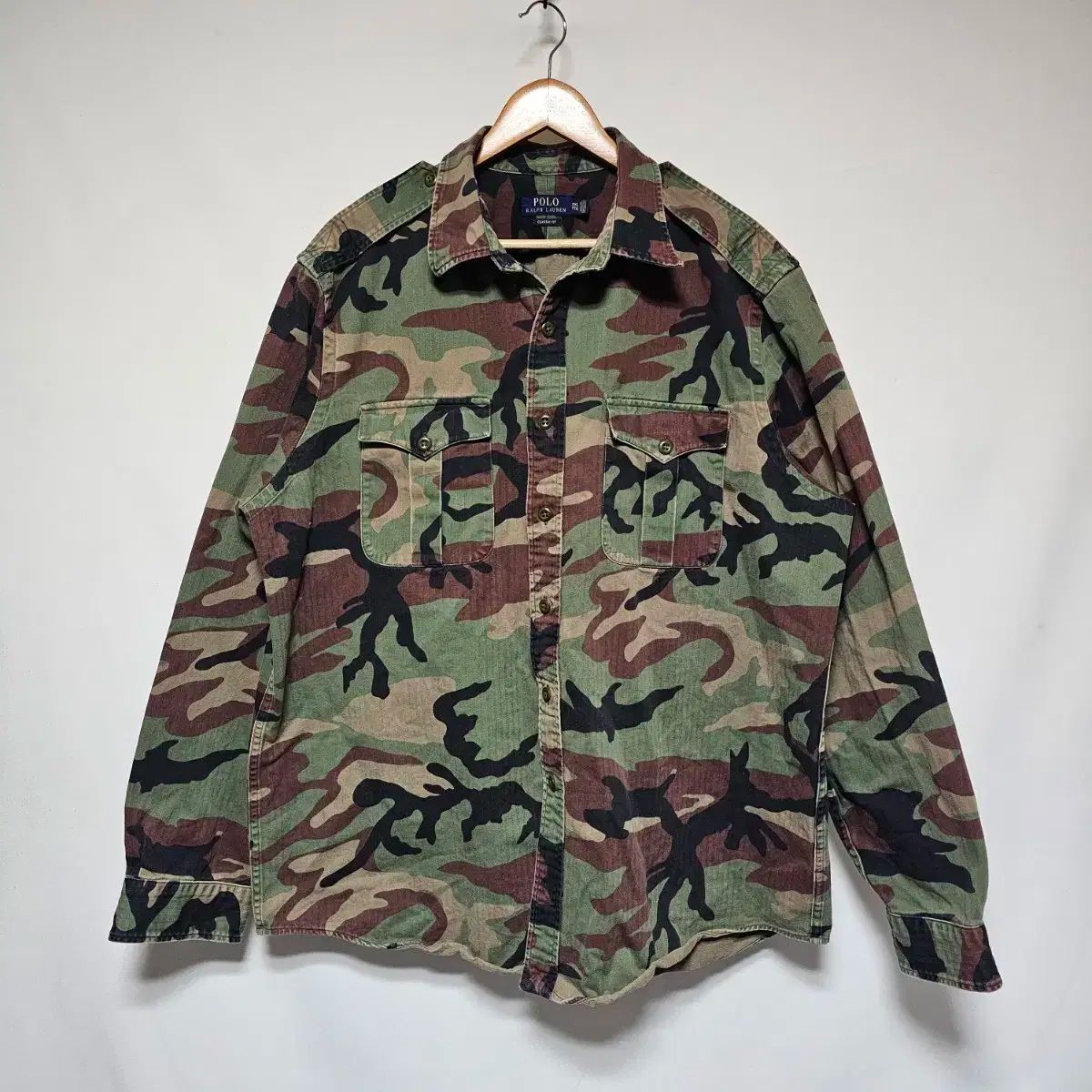 ポロ Ralph Lauren ラルフローレン カモフラ シャツ XXL