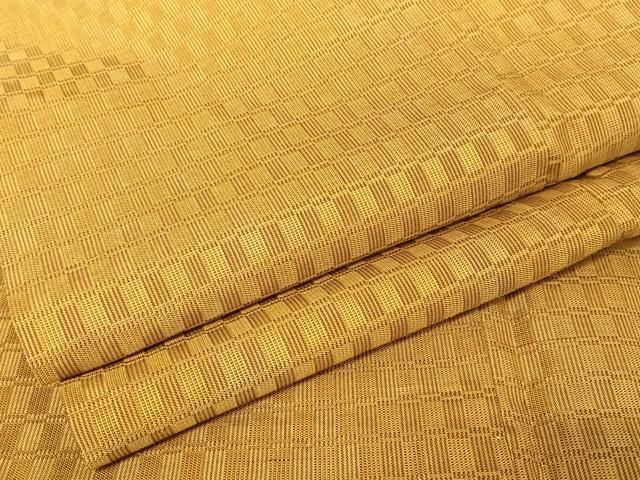 平和屋着物○山下八百子 本場黄八丈 紬 市松綾織 正絹 逸品 AAAU0058np  