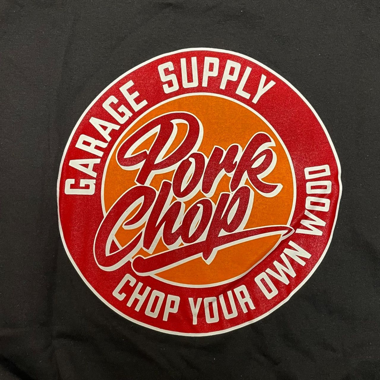 未使用品 PORKCHOP GARAGE SUPPLY CIRCLE SCRIPT TEE プリント クルー 
