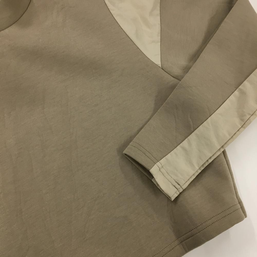 【美品】エルグワン 長袖ハイネックシャツ ベージュ 肩・袖下切替 ショート丈 レディース 1 ゴルフウェア HERG1 美品】エルグワン 長袖ハイネックシャツ ベージュ 肩・袖下切替