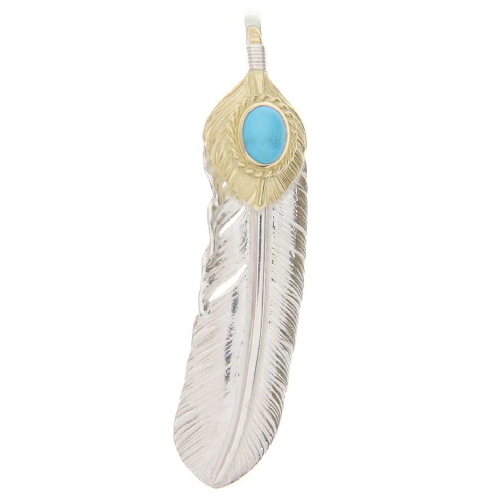 goro's (ゴローズ) 【新品】上金金縄ターコイズ特大フェザー