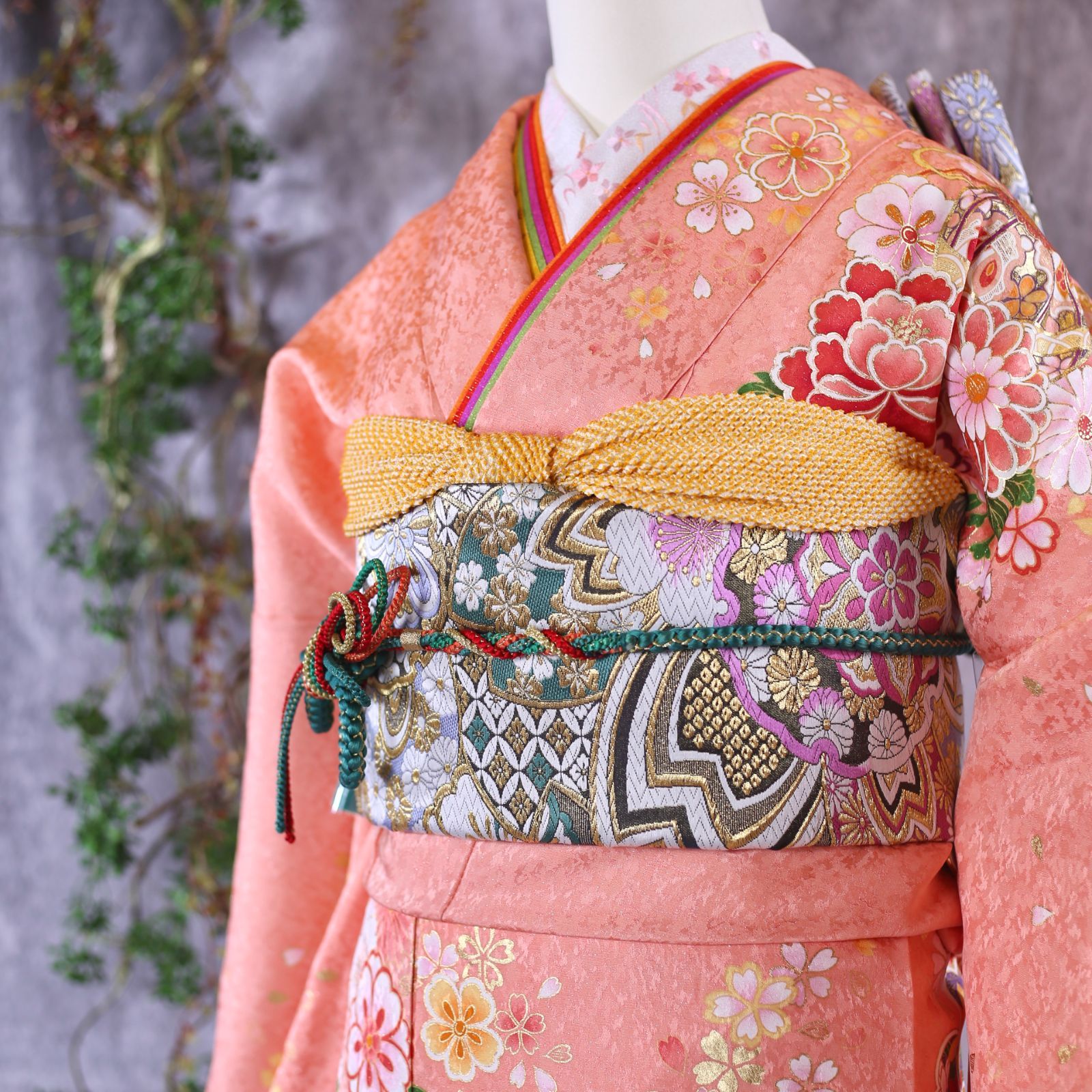 振袖フルセット 振袖セット 振袖 M～Lサイズ 中古 ピンク×古典 美品
