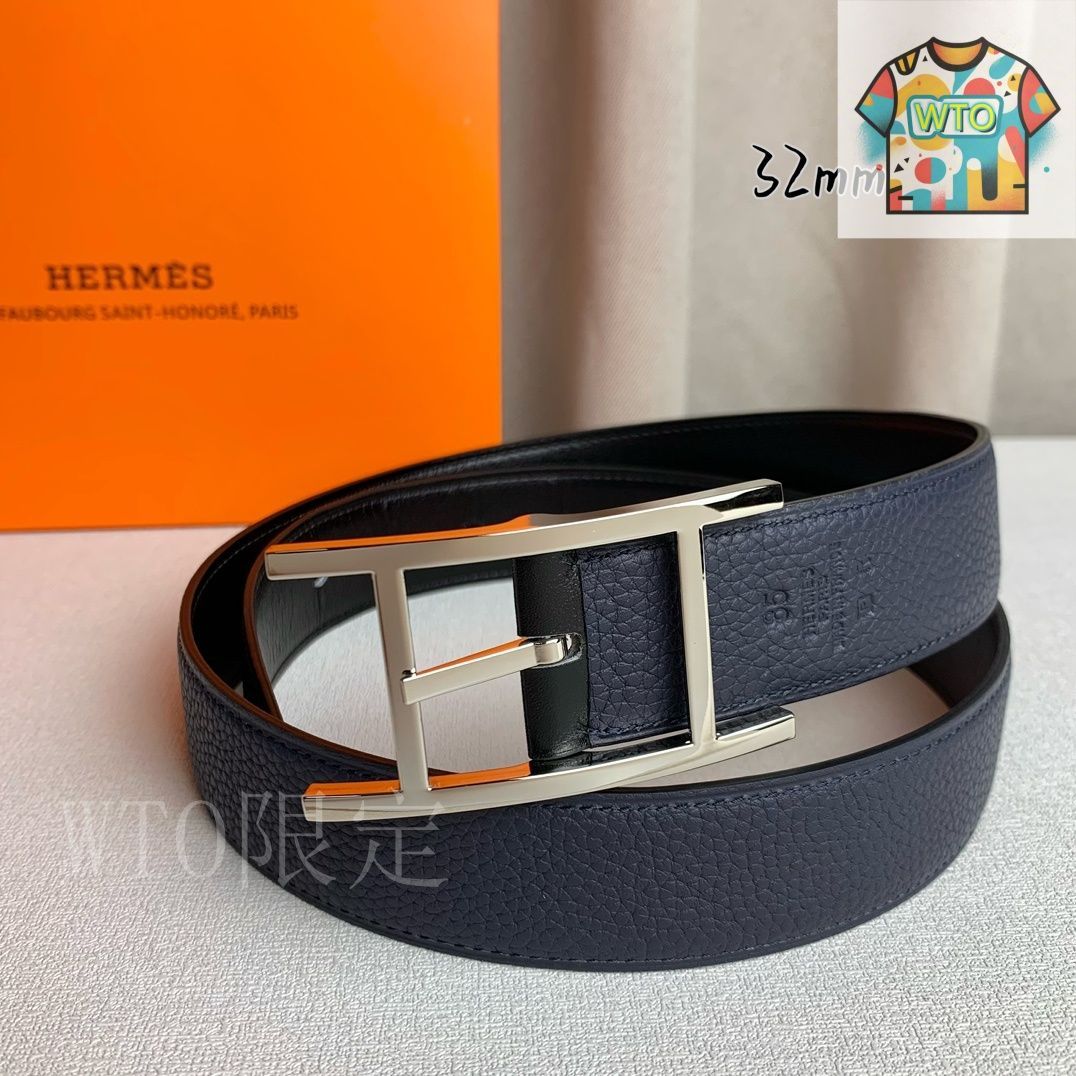【美品】 HERMES エルメス ベルトバックルメタル & レザーベルト ベルトバックル 《イポリット》 & レザーベルト 32 mm | Hermès