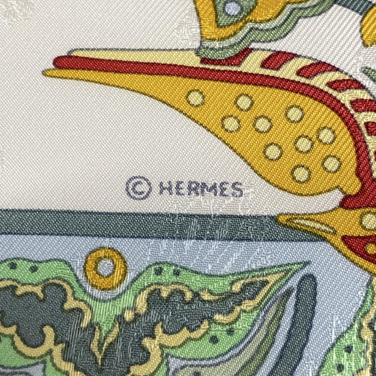 HERMES(エルメス) スカーフ美品 カレ90 ライトイエロー×ライト