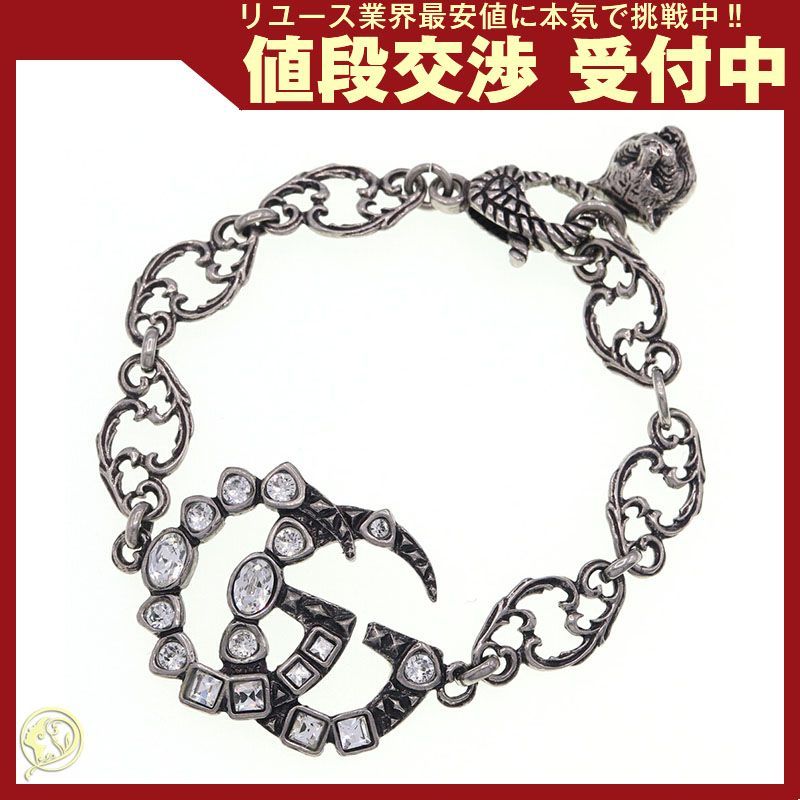 グッチ ブレスレット GGマーモント メタル ストーン 中古 腕輪