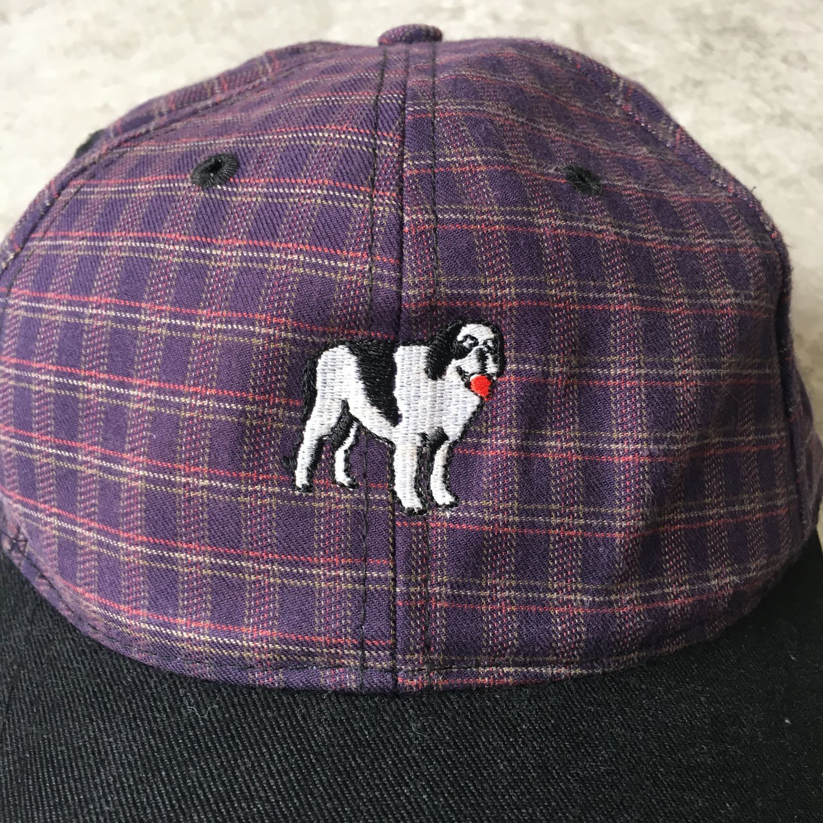 90s ” BIG DOGS ” embroidered Check 2tone 6panel Cap ビックドッグス 犬刺繍 チェック 2トーン 6パネル  キャップ - メルカリ