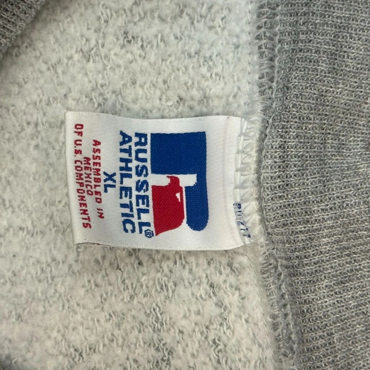 90s 刺繍タグ ラッセル ボックスシルエット 前v 無地スウェット